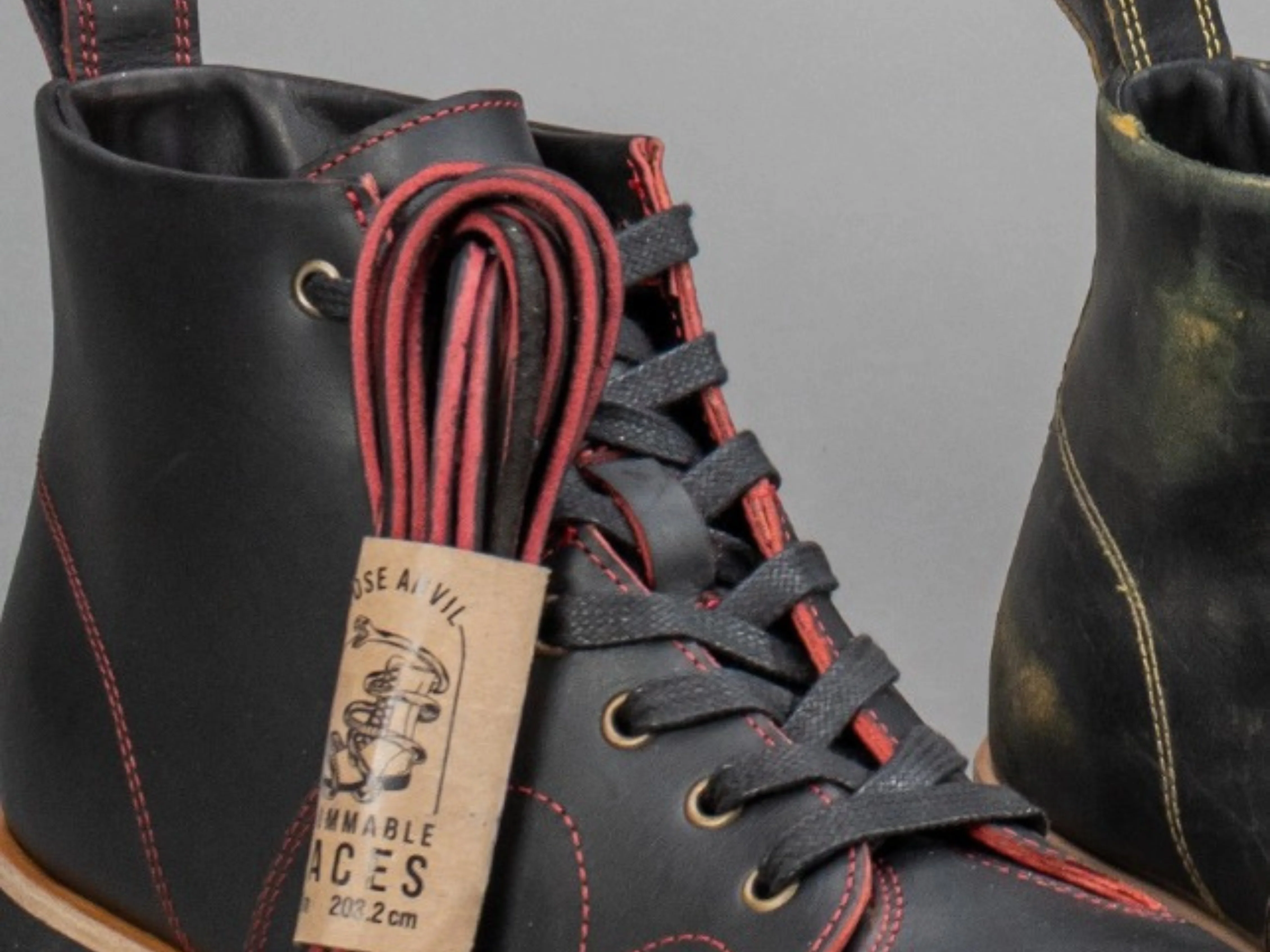 Rose Anvil X GORAL Monkey Boots - Blood Core Leather Black - PRE ORDER - Image 7