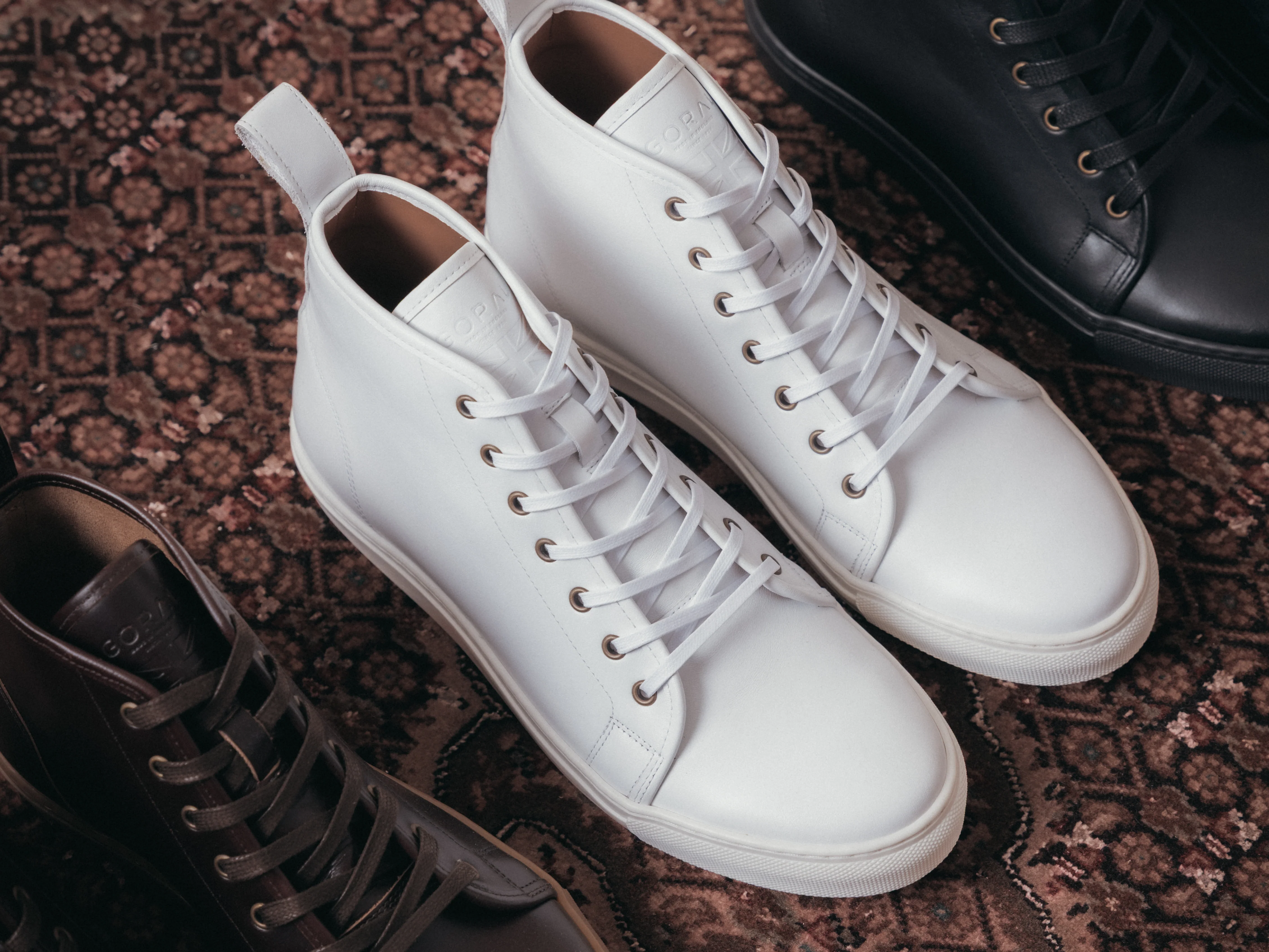 Rose Anvil X GORAL SMUGS High Top Sneaker 2.0 - Calfskin Nappa White Leather PRE-ORDER - Image 5