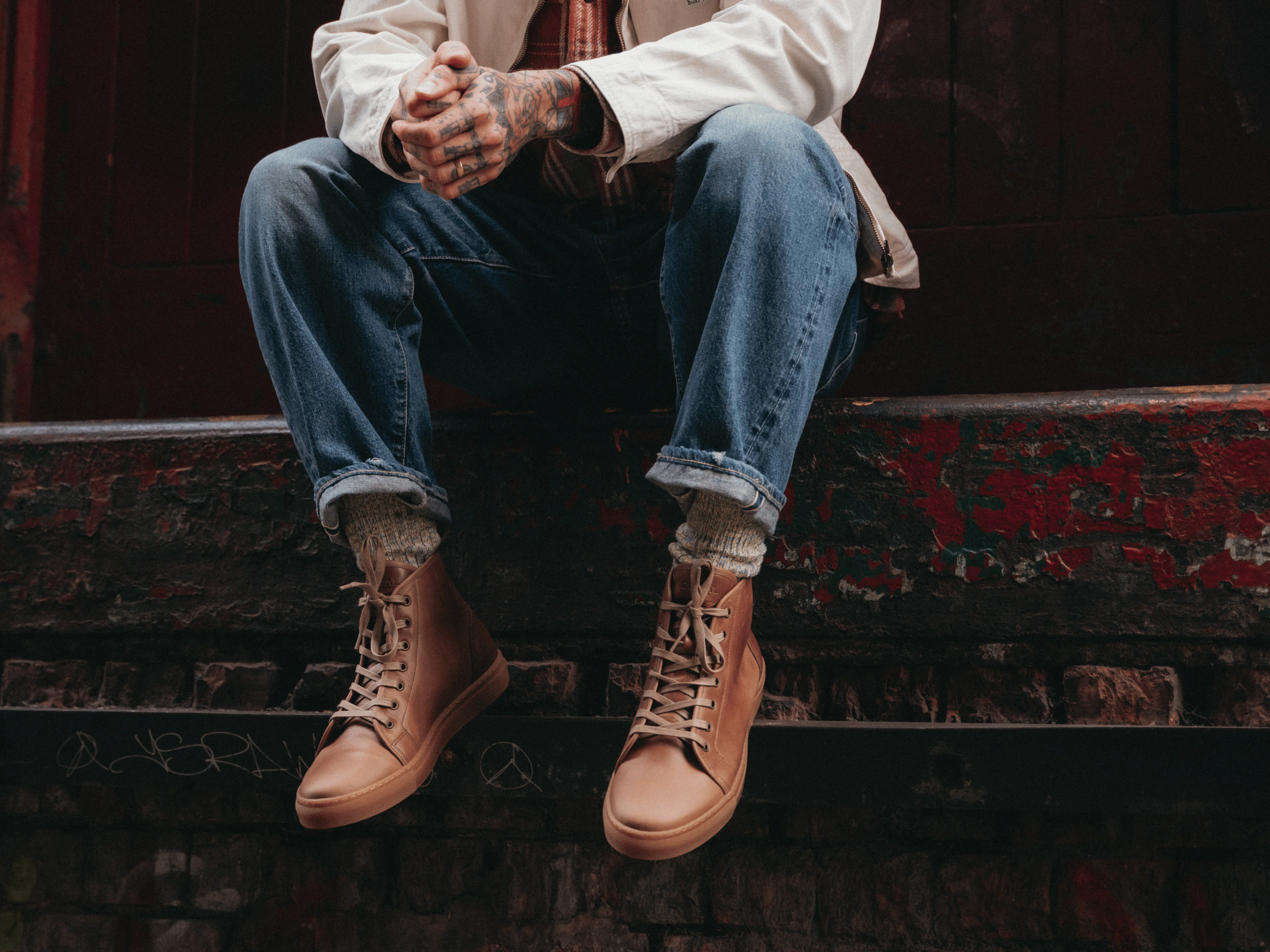 Rose Anvil X GORAL SMUGS High Top Sneaker 2.0 - Horween Natural PRE-ORDER - Image 4