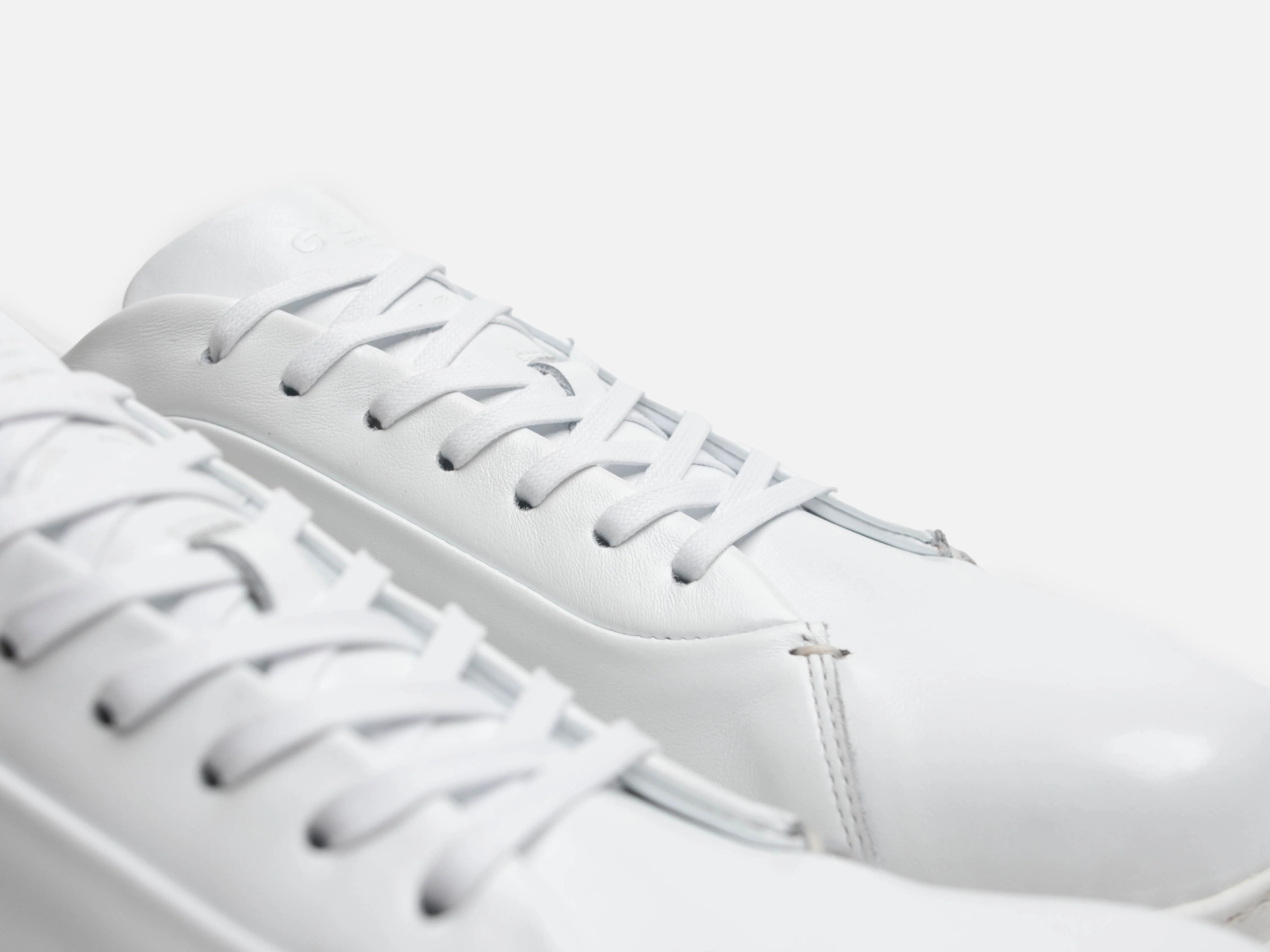 WALKLEY Barefoot Low Top White Calfskin Leather Sneaker - Ready To Ship - Image 4